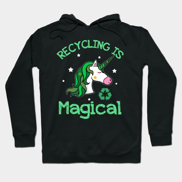 Recycling is Magical Funny Unicorn Earth Day T-Shirt Hoodie by reynoldsouk4